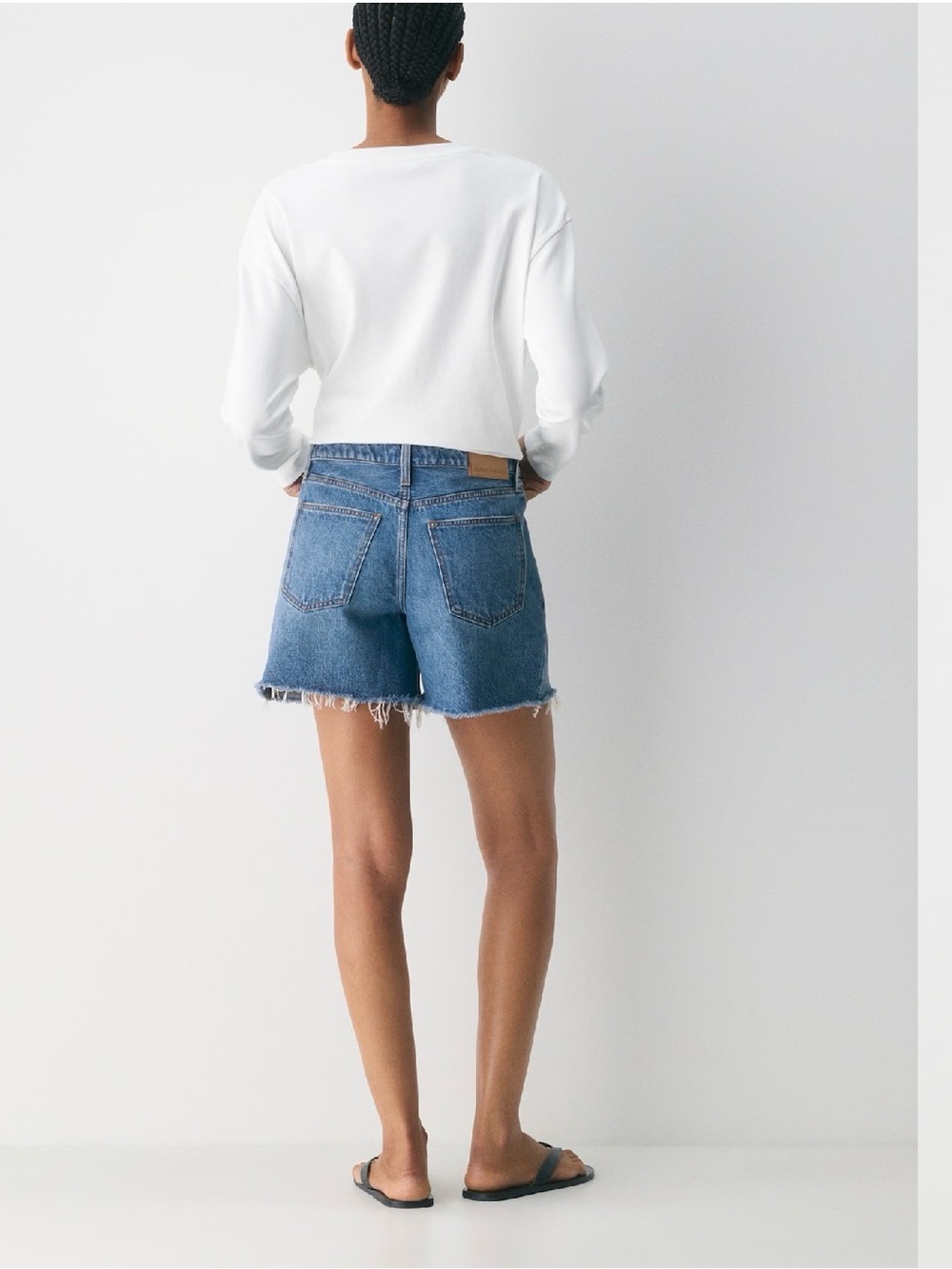 Denim Forum The Ex Boyfriend Hi-Rise Mid Thigh Shorts